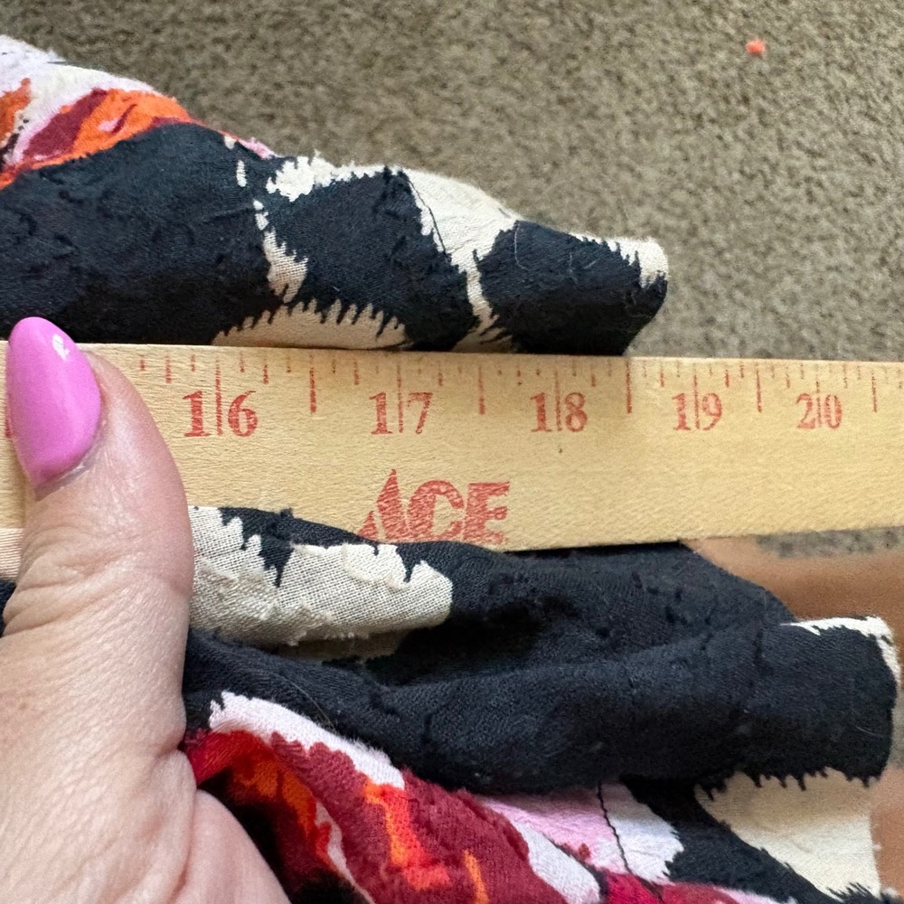 Anthropologie Blossom Maxi Dress Floral Puff Sleeve Smocked Tiered Black Pink M - Picture 7 of 7